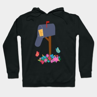 Mailbox, Flowers, and Butterflies Hoodie